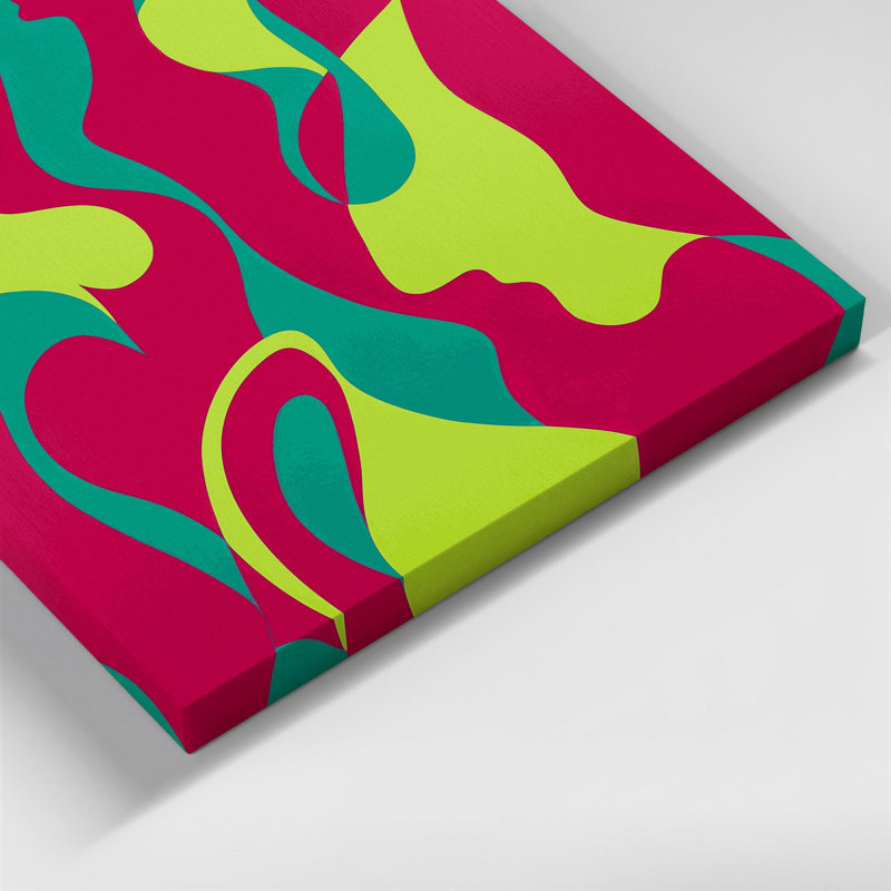 Toile abstraite abstraite figurative rouge 85, H 8 po x l 8 po
