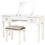 Table de coiffeuse de chambre à coucher avec miroir - Bureau multifonctionnel pour les soins personnels