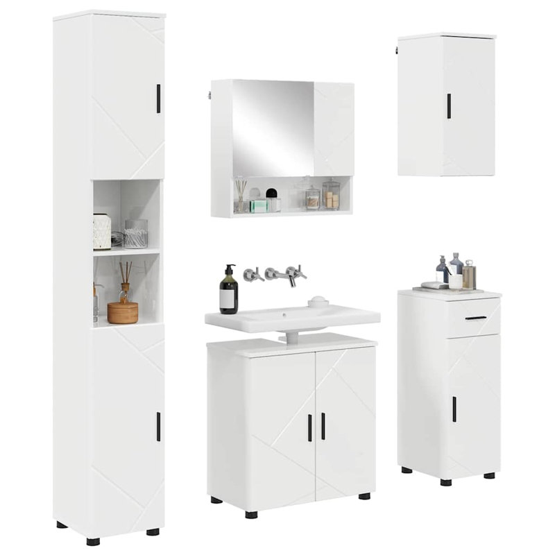 Bathroom Storage Furniture Set, White
