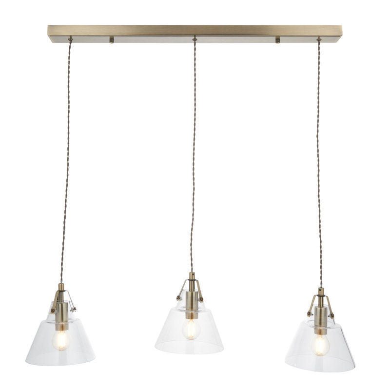 3 - Light Antique Brass Plate Pendant
