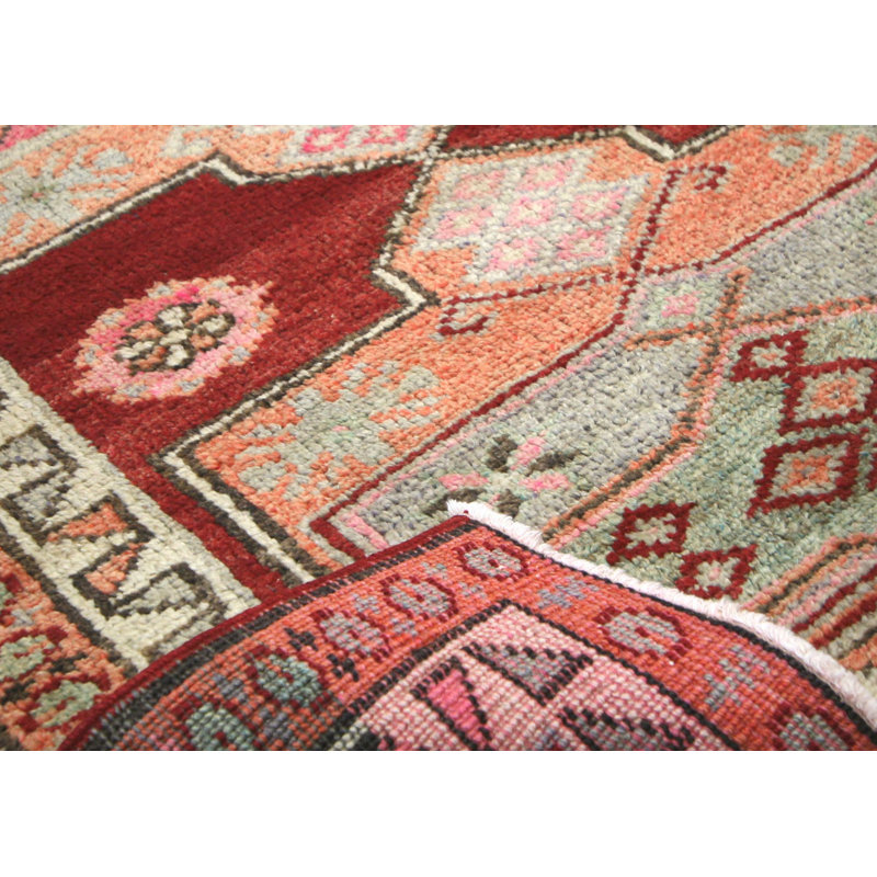 Runner One-of-a-Kind 2'11" X 13'3" 1960s Runner Wool Area Rug in Red