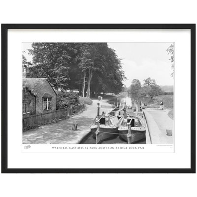 Watford, Cassiobury Park And Iron Bridge Lock 1921 by Francis Frith - Single Picture Frame Print