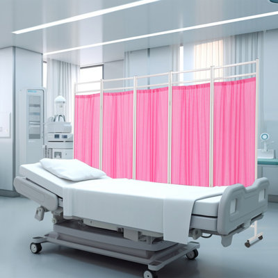 Paravent médical pliable à 4 panneaux, cloison de séparation portable et autoportante en tissu avec roulettes universelles verrouillables, 200 cm (L) × 180 cm (H), pour hôpitaux, cliniques et salons de beauté.