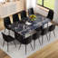 Ensemble de salle à manger de luxe en MDF de style marbre noir pour la salle à manger ou la conférence
