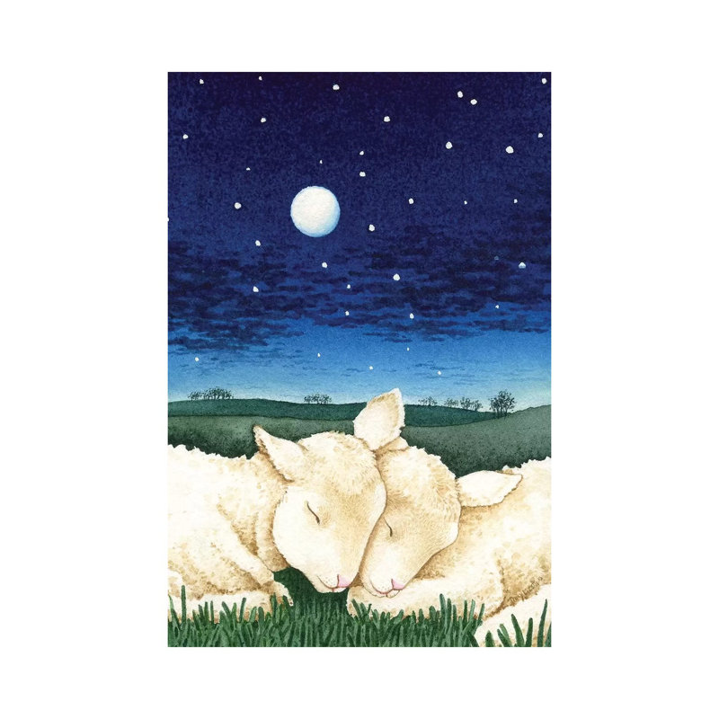 Sleeping Lambs 1 Piece Wrapped Canvas Painting, 20.32 cm H x 30.48 cm W