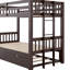 Lit superposé simple au-dessus d'un lit gigogne avec gigogne, peu encombrant pour les nuitées, escalier sécuritaire, Flex Placement, lit gigogne en pin, petites pièces, garde-corps, choix de position, cadre-226602956