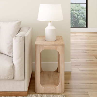 Table d'appoint rectangulaire arrondie avec tablette Zulai