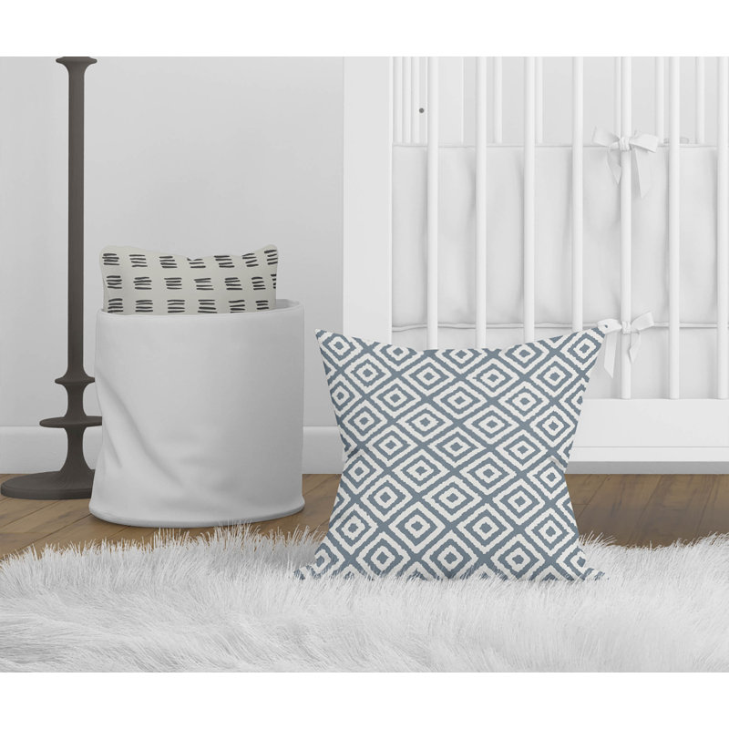 Coussin Ikat, H 16 po x l 16 po, Ikat bleu