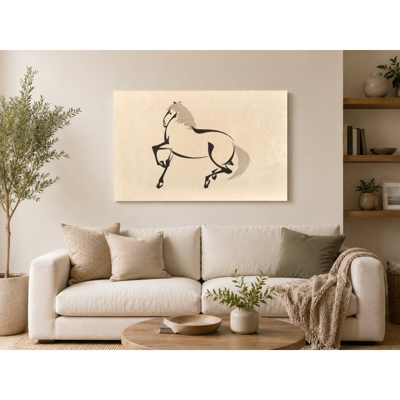 Cheval cabré - art mural sur toile paysage, H 20 po x l 24 po