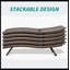 Chaises longues d'extérieur en osier 2 pièces en aluminium, fauteuils de bronzage résistants aux intempéries pour le patio, la piscine et la plage
