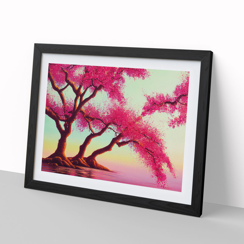 Soulful Cherry Blossom Trees - Framed Print, Black, 25cm H x 34cm W x 2cm D