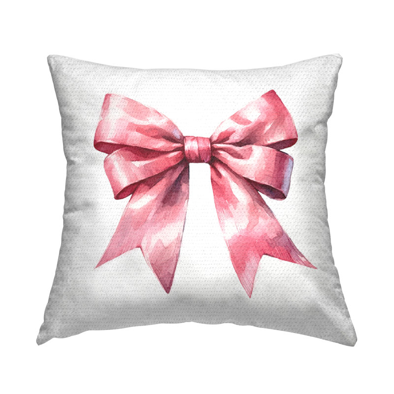 Coussin d'extérieur imprimé plein ruban rose par Amanda Greenwood