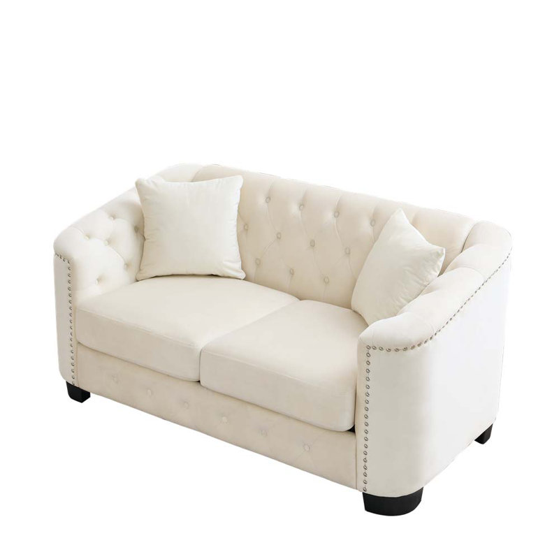 Canapé 2 places Janit, Velours beige
