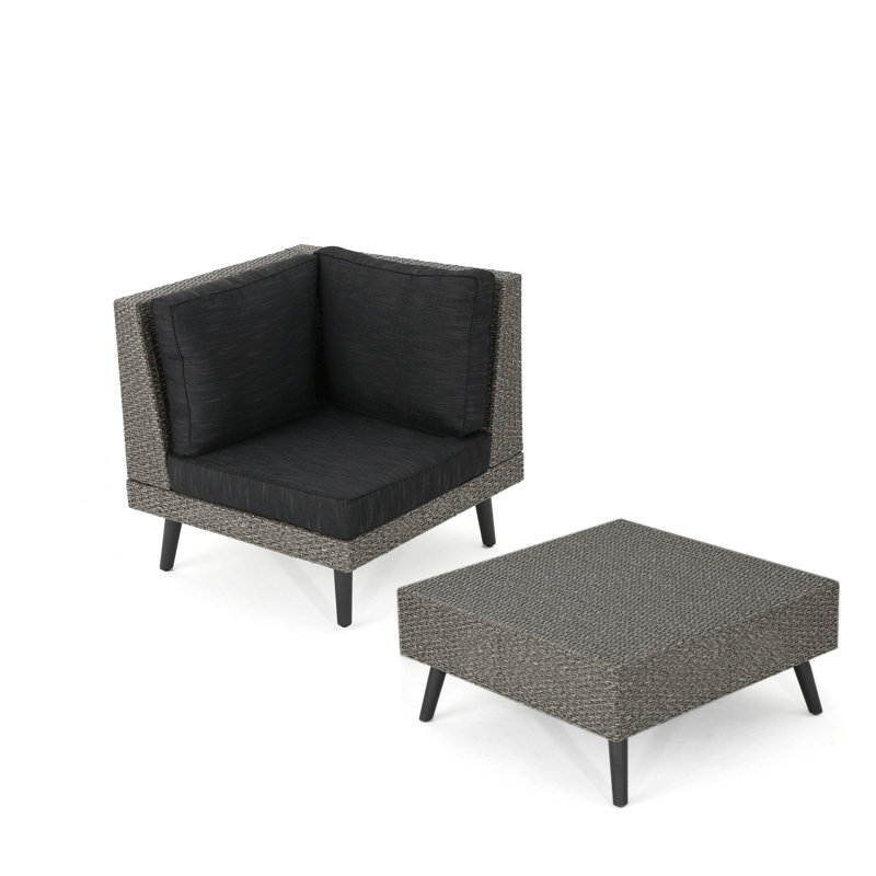Tahiti Sofa Set Corner+Table - Brown