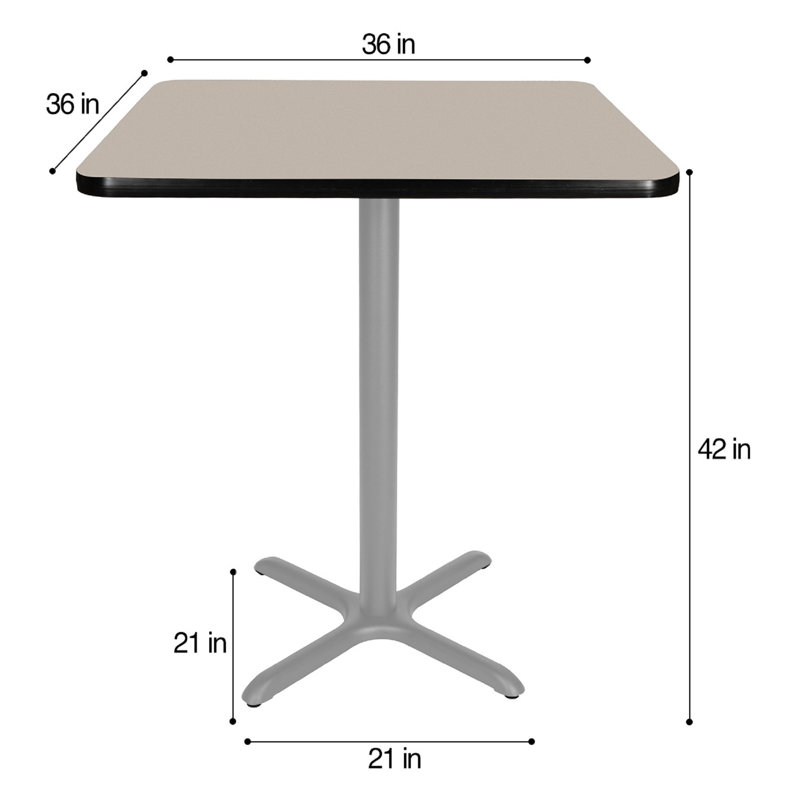 Table basse Bennet, Gris, H 42 po x L 36 po x l 36 po, Gris
