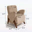 Fauteuil lounge ultracompact en velours de 71,5 cm avec pieds en bouleau, idéal pour les petits espaces et les décors modernes, beige foncé
