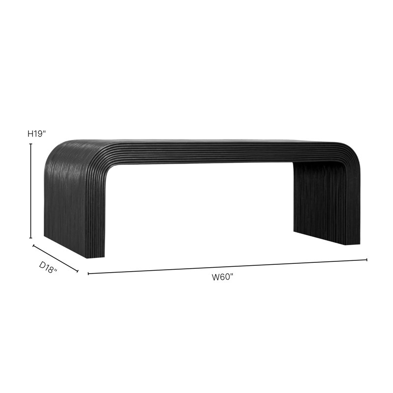 Bahia Bench, 18" H x 60" W x 18" D, Black