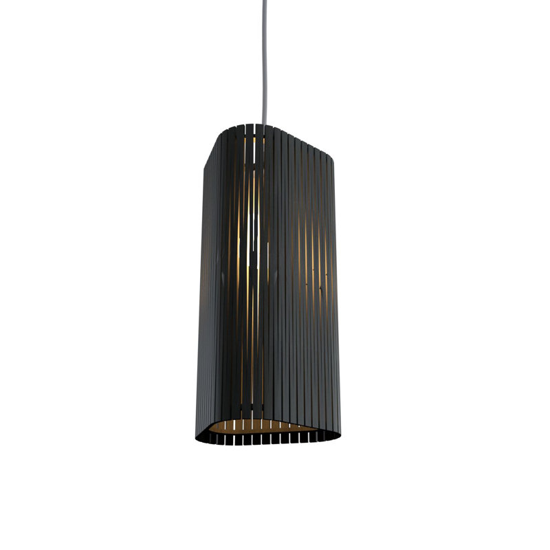 Living Hinges 1 - Light Pendant, 7.87" H x 6.3" W x 6.3" D, Charcoal