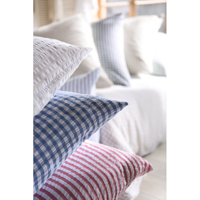 Cotton Chequered Duvet Cover Set with Pillow Shams, 155 x 200 cm + 80 x 80 cm