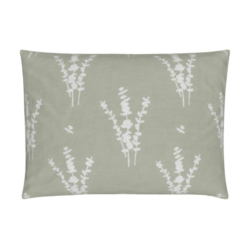 Eucalyptus Lumbar Pillow Cover & Insert, White/Sage Floral Small