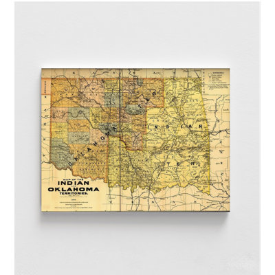 Indian And Oklahoma Territories 1892, Native American History Map Print, Indian Territory Map,Historical Map Of Oklahoma,American Indian Map