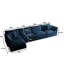 Canapé modulaire en U 5 places pour salon: canapé modulaire en chenille bleue: