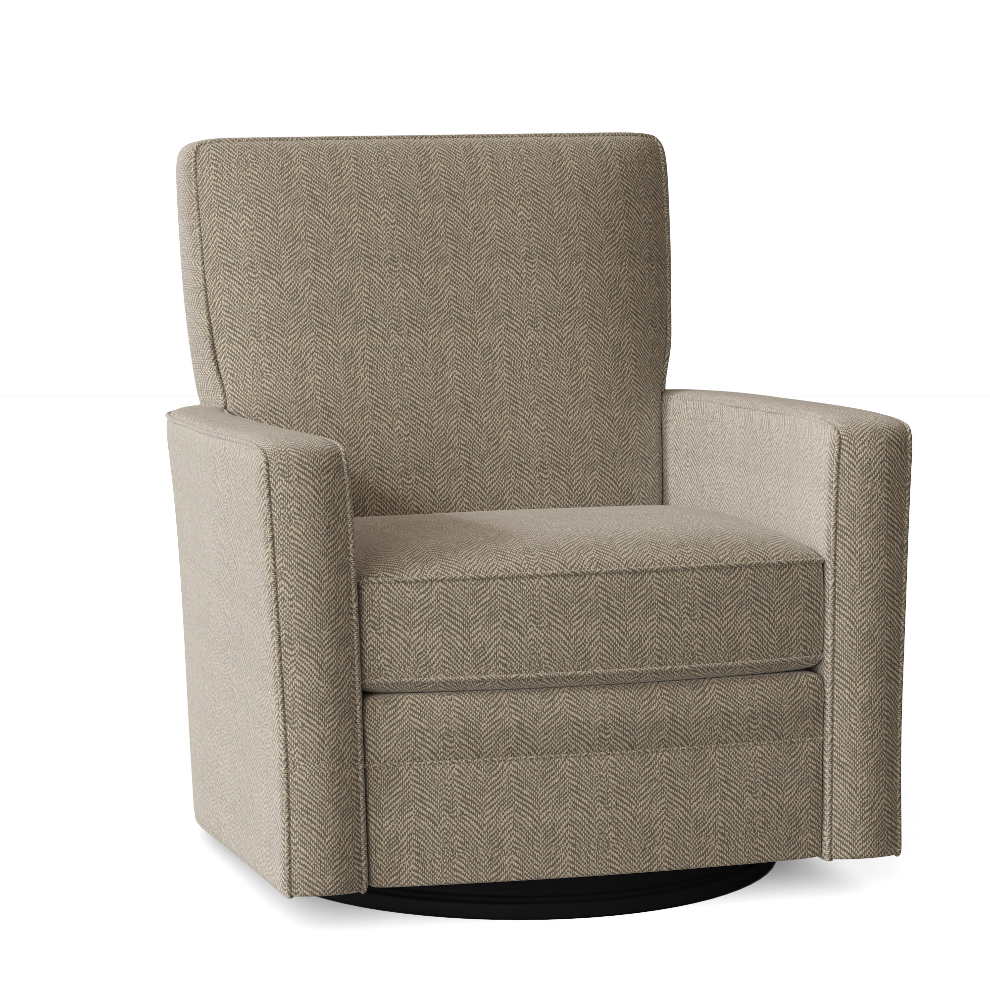 Upholstered Swivel Accent Chair, Beantown 21 Taupe Performance Chenille, No