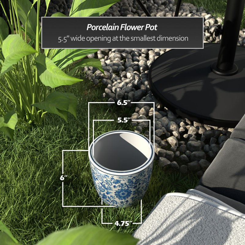 Ceramic Planter, 6" H x 6.50" W x 6.50" D