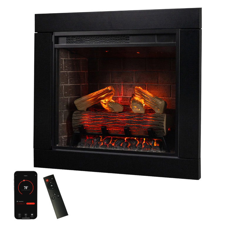 Electric Smart Fireplace with Heat, 23-Inch