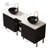 Freestanding Double Bathroom Vanity with Stone Pattern Basins and Ample Storage