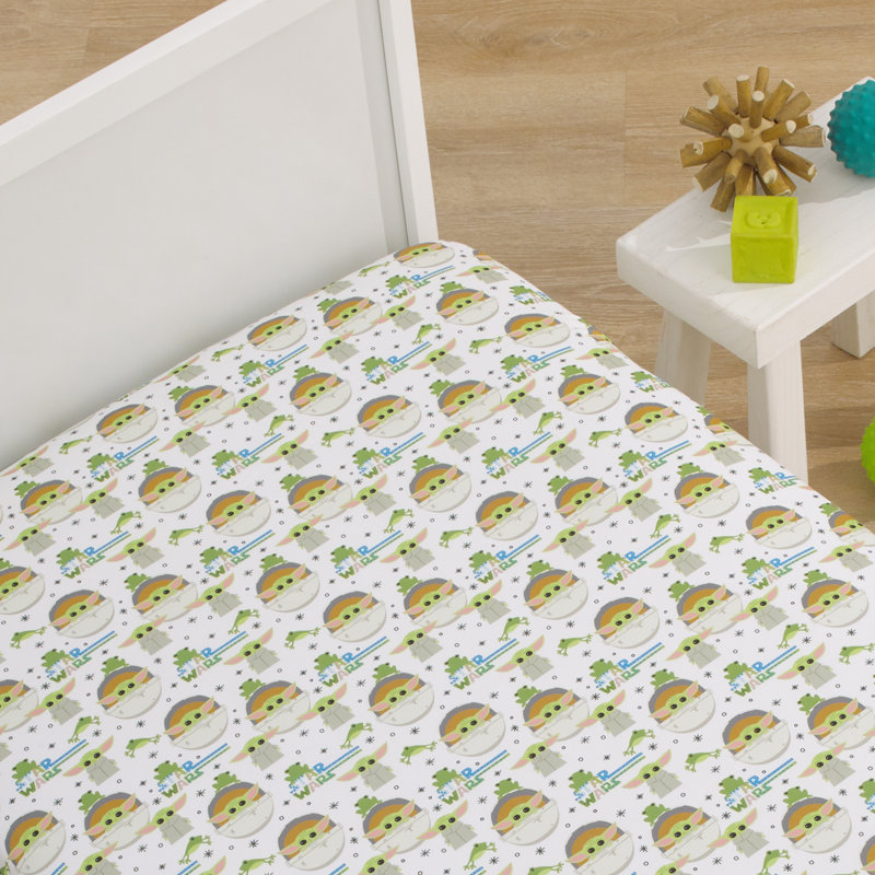 Drap-housse pour lit de bébé standard NoJo Star Wars The Mandalorian Grogu