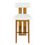 Ensemble de 2 tabourets d'intérieur revêtus de bois, finition noyer et revêtement blanc-564407195