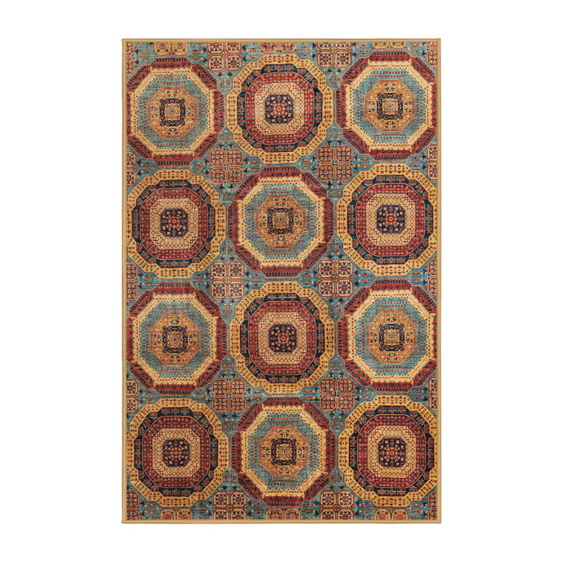Tapis abstrait à motif abstrait moderne 4186, Rectangle 5 pi x 7 pi