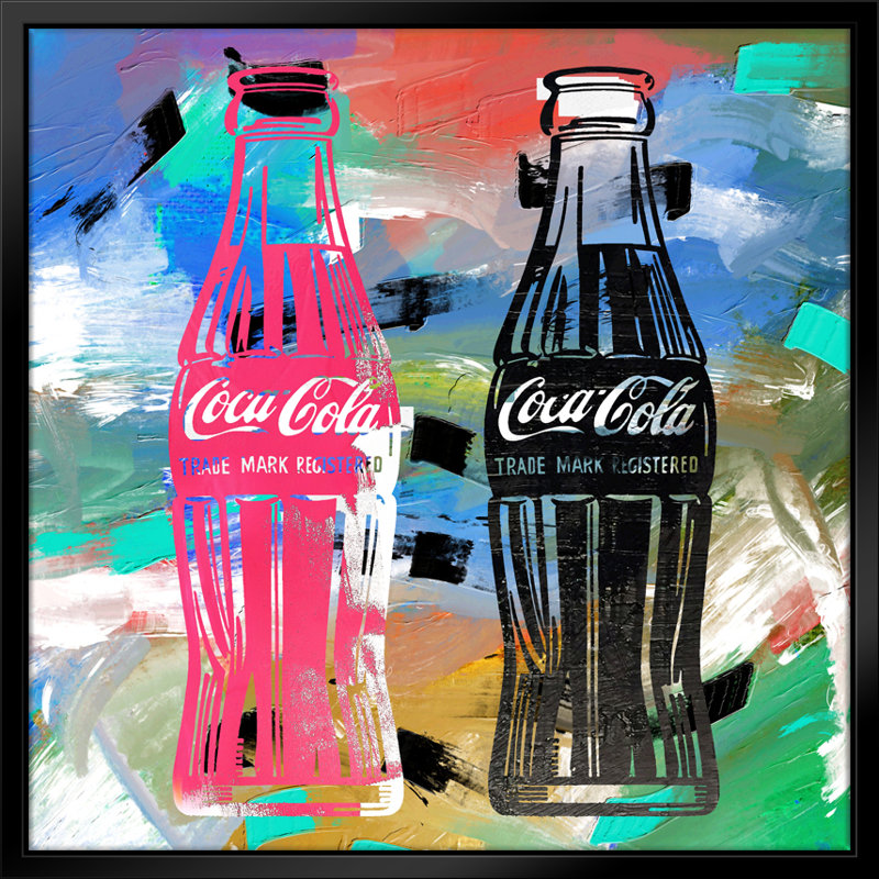 Inspired by Coca Pop Art-Giclee on Canvas with Float Frame Vertical, 18" H x 18" W