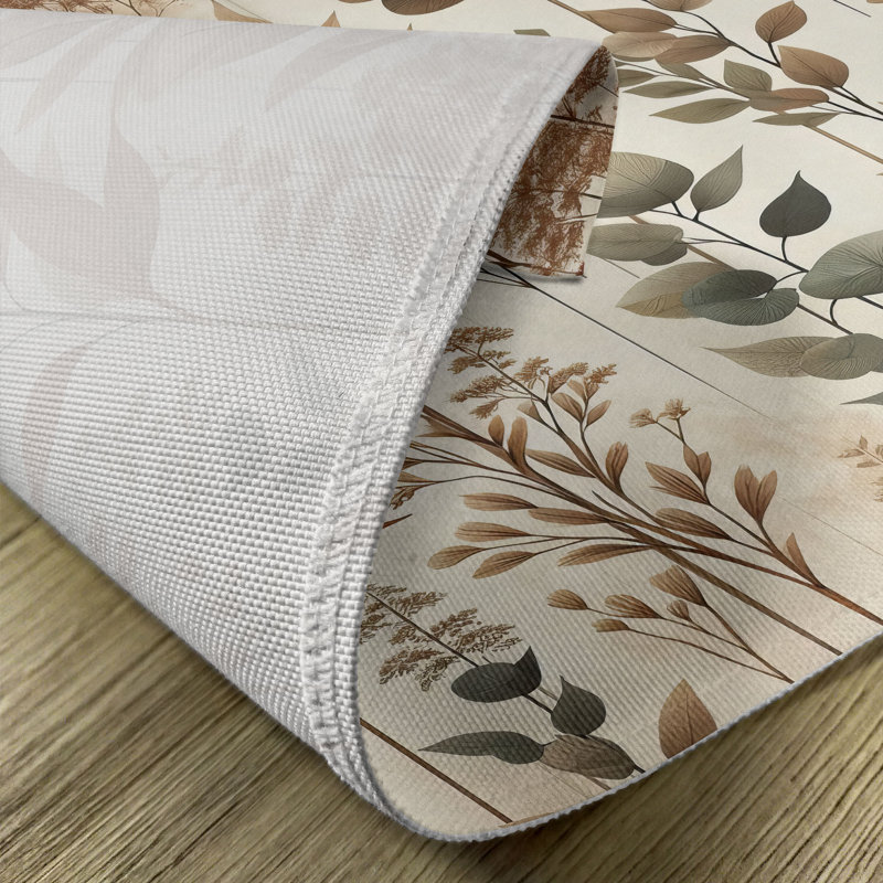 Pale Camel Laurel Green Botanical Polyester Placemats Set of 4