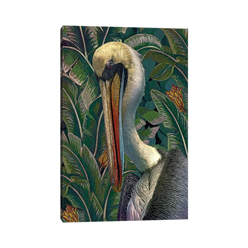 Primal Pelicana by Steve Hunziker - Wrapped Canvas Painting, 66.04 cm H x 45.72 cm W x 3.175 cm D