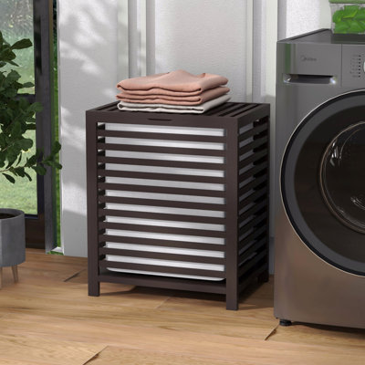 Panier à linge en bambou avec couvercle, panier à linge avec sac de doublure amovible, panier à linge sale