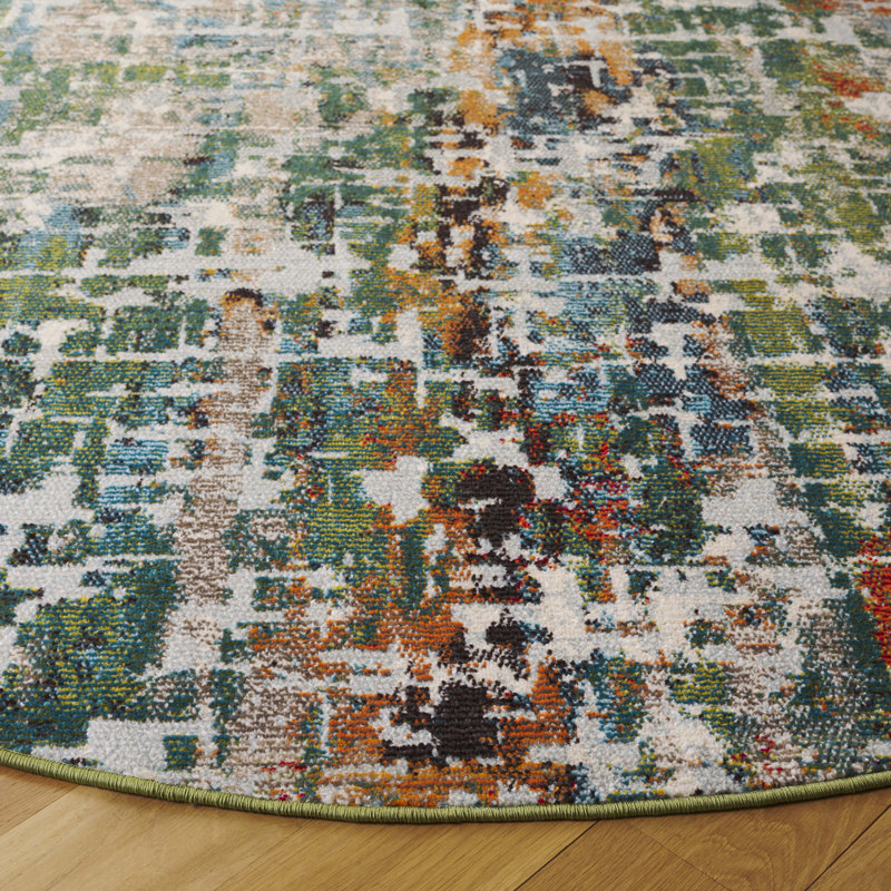 Madison Performance Abstract Rug, Round 6'7"
