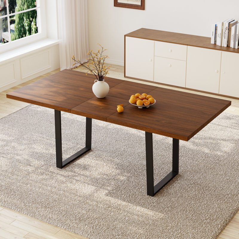 Extendable Metal Base Dining Table