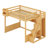 Wooden Loft Bed With Staircase And Wardrobe-1540464993