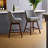Aveonna Swivel Upholstered Counter Stool with Solid Wood Frame-715731025
