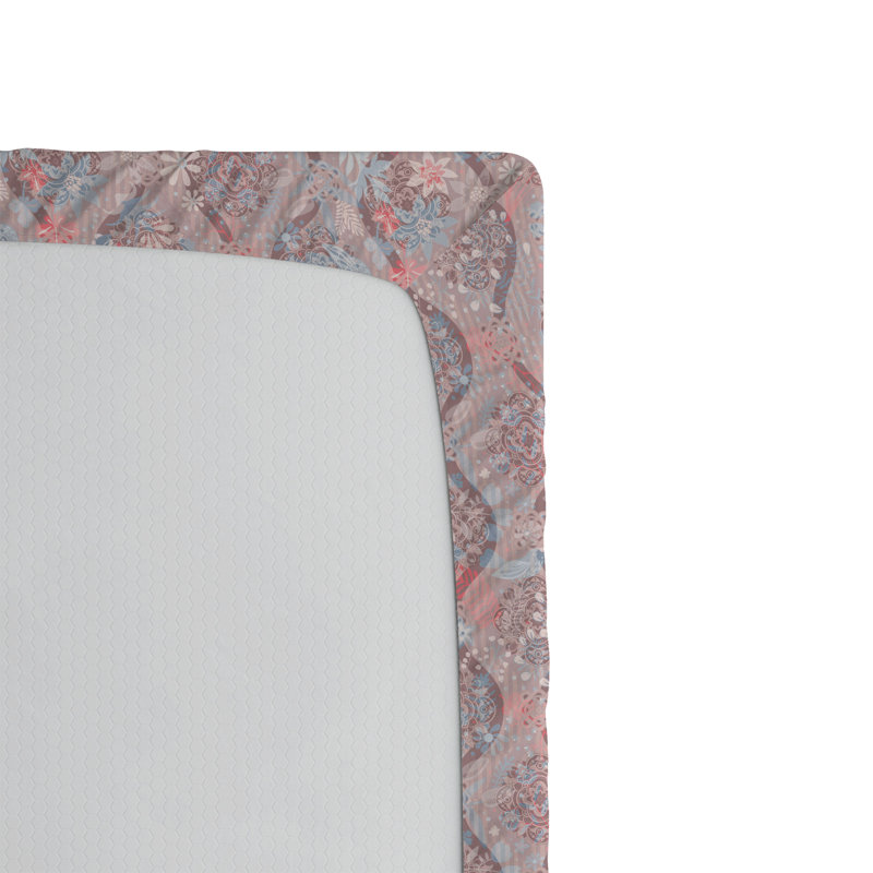 Drap-housse Ambesonne, Bleu doux, mauve foncé / floral, Drap-housse grand