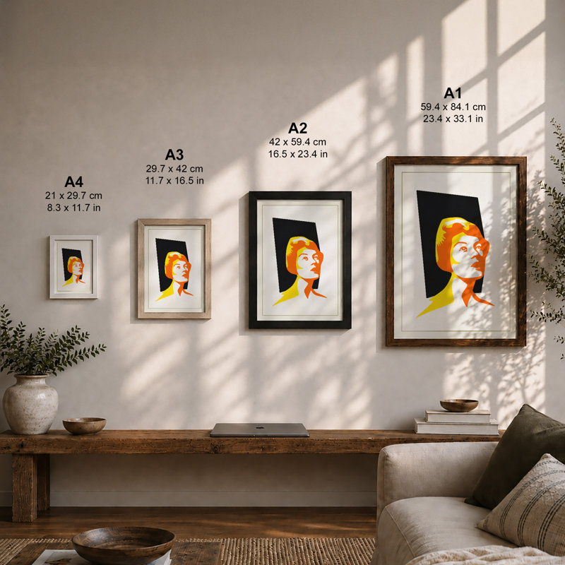 Bold Portrait Frame Art Deco - Print, Oak, A4 - 29.7 x 21.0 cm