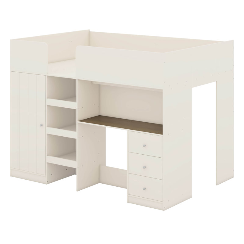 Lit mezzanine double avec tiroirs Jayon Kids