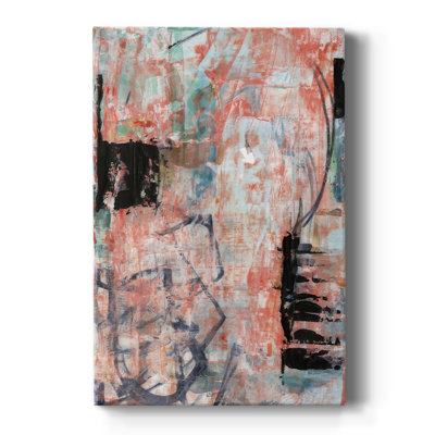 Tangerine et bleu sarcelle I - Cavas enveloppés de galerie