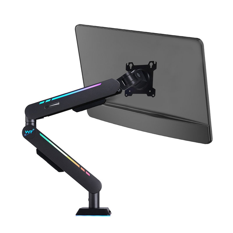 Support pour écran de bureau à lumière RVB de bureau jusqu'à 32 po, Black