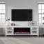 Meuble télé 82 po avec portes en verre Haven pour téléviseur de 90 po ou moins, assemblage minimal, finition blanche-2001062033-2003979424