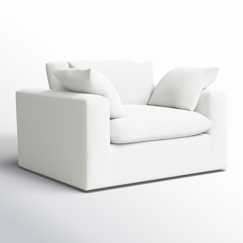 Remy Slipcovered Chair And A Half, Classic Bleach White Twill