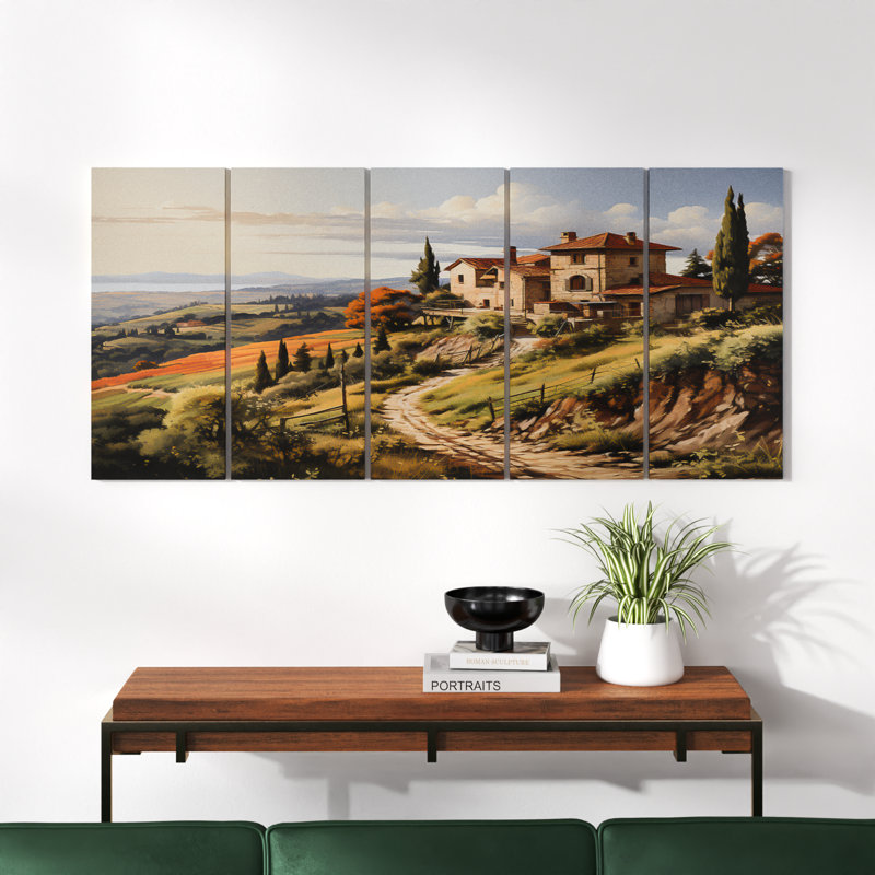 Country Charm Tuscan Splendor - Landscapes Metal Wall Art Set 5