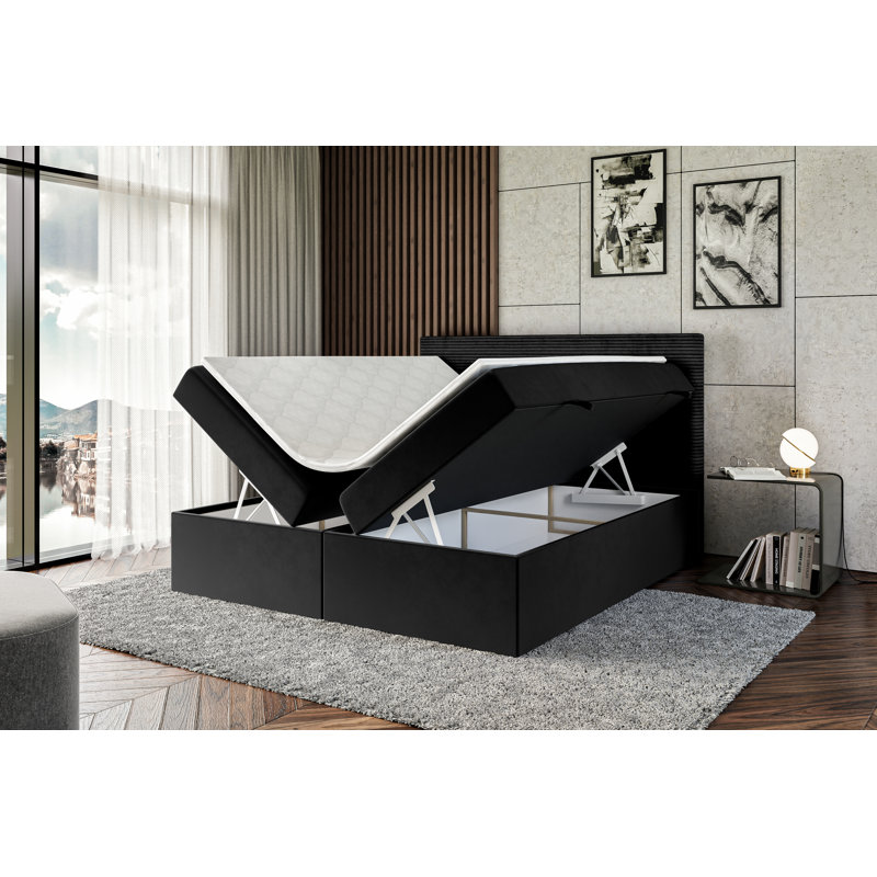 Bed, Black, 140 x 200cm